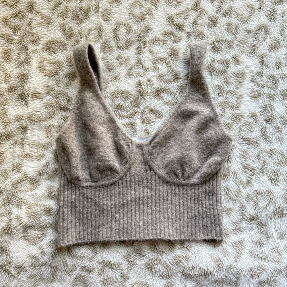 Zara Taupe knit tank top